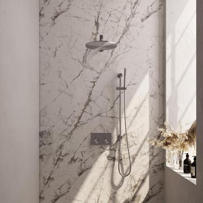 Brushed Edition thermostatische inbouw regendouche met drukknoppen - SET 62