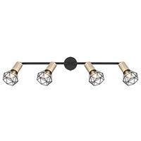Globo PlafondlampXara I 4-lichts zwart met goud - 54802S-4AB - thumbnail