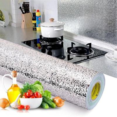 Keuken wand kachel aluminiumfolie olie-proof stickers anti-fouling hoge temperatuur zelfklevende Croppable wallpaper muur sticker grootte: 40cmx5m (F