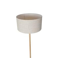 QAZQA Landelijke vloerlamp hout met lichtbruine kap - Mels - thumbnail