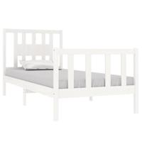 Bedframe massief hout wit 90x190 cm - thumbnail
