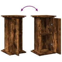 Sokkel met opbergruimte 31x30x60 cm bewerkt hout gerookt eiken - thumbnail