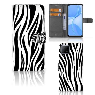 OPPO A73 5G | Telefoonhoesje | Met pasjeshouder | Zebra