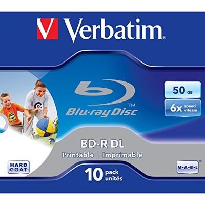 Verbatim BD-R enkellaags - Blu-Ray-schijf 50 GB, 6x brandsnelheid, krasbescherming, 10 Pack Jewel Case