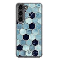 Samsung Galaxy S23 Plus hybride hoesje - Blue cubes - thumbnail