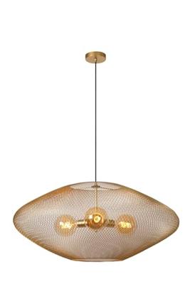Lucide MESH - Hanglamp - Ø 85 cm - 3xE27 - Geschikt voor vide en hoge plafonds - Mat Goud / Messing Lucide MESH - Hanglamp - Ø 85 cm - 3xE27 - Geschikt voor vide en hoge plafonds - Mat Goud / Messing