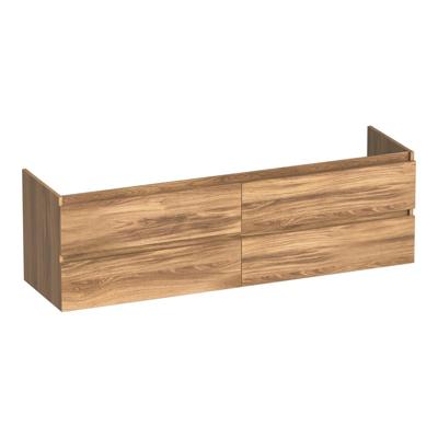 Brauer Joy - Onderkast - 160 cm - met 4 Softclose Lades Greeploos en 2 Sifon Uitsparingen - Honey