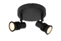Lucide KIANTI - Plafondspot - Ø 15 cm - 2xGU10 - Zwart - thumbnail