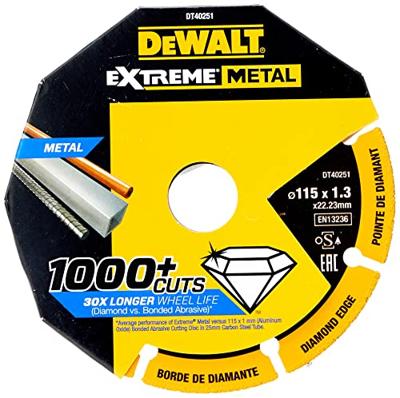 DeWALT DT40251 EXTREME™ Metal Diamant Doorslijpschijf 115mm DeWALT DT40251 EXTREME™ Metal Diamant Doorslijpschijf 115mm
