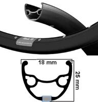 Ryde velg rival 19 28 inch (622) zwart disc 32 gaats enkel gebust - thumbnail