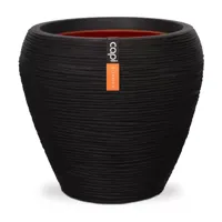 Capi bloempot nature rib taps 42x38 cm zwart kblr362 - thumbnail