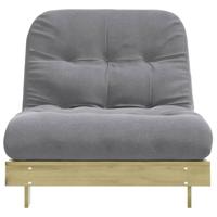 Futon slaapbank met matras 90x206x11 cm gempregneerd hout - thumbnail