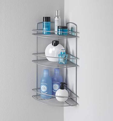 Metaltex onda badkamer-hoekrek 3 etages 22x22x53 cm zilver