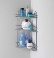 Metaltex onda badkamer-hoekrek 3 etages 22x22x53 cm zilver - thumbnail