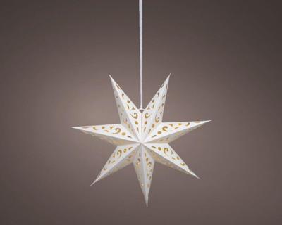 Papieren kerstster led 38 cm wit