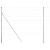 VidaXL Hek met paal zilver 1,6 x 10 m staal en pvc - thumbnail