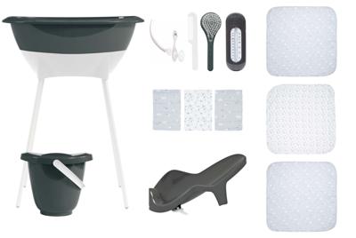 Bad- en verzorgingsset Luma Hydrofiel Dark Grey/White