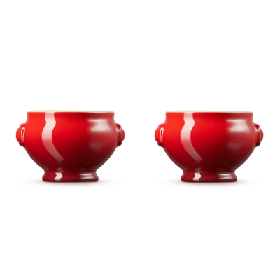 LE CREUSET - Heritage - Soepkom 0,60l Kersenrood set/2