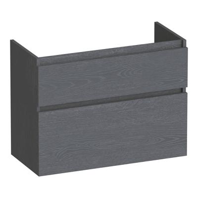 Brauer Delight - Onderkast Ondiep - 80 cm - met 2 Softclose Lades Greeploos en 1 Sifon Uitsparing - Timber Grey