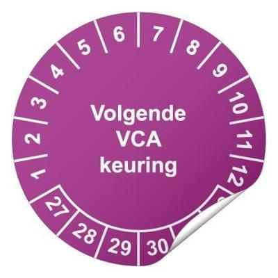 Keuringssticker Volgende VCA keuring Ø 30 mm - 800 stuks (op rol) Keuringssticker Volgende VCA keuring Ø 30 mm - 800 stuks (op rol)