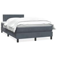Boxspring met matras fluweel donkergrijs 120x210 cm - thumbnail