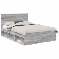Bedframe met lade Grijs Sonoma 150 x 200 cm Massief grenenhout - thumbnail