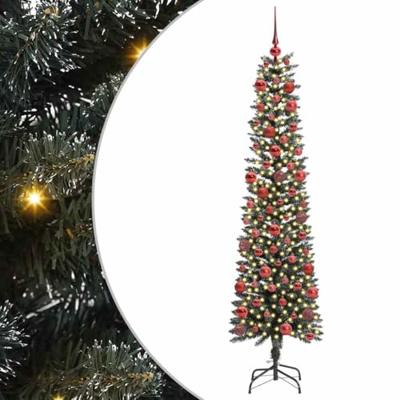 Kunstkerstboom met 300 LED Groen 180 cm PVC en Plastic en Staal