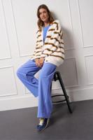 Joyce stripe cardigan - offwhite/caramel - 13127 - thumbnail