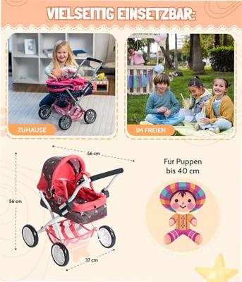 Kleine Poppenwagen Smarty - Funny Pink