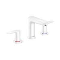 Hansgrohe Wastafelmengkraan Talis E 3-Gats Met Trekwaste Mat Wit - thumbnail