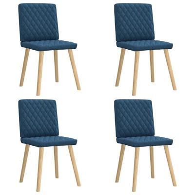 Eetkamerstoelen 4 st stof blauw Eetkamerstoelen 4 st stof blauw