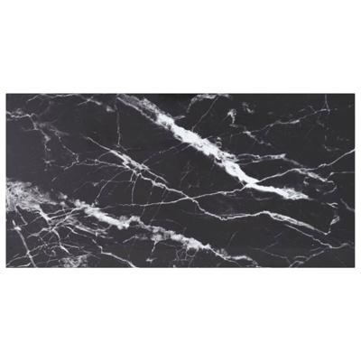 VidaXL Tafelblad 100x50 cm 6 mm gehard glas met marmeren design zwart