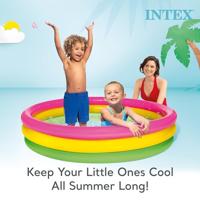 Intex sunset glow kinderzwembad + opblaasbare bodem 147x33cm - thumbnail