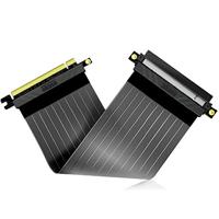 Akasa RISER BLACK X2, Premium PCIe 3.0 x 16 Riser cable,20CM 180° PCIe 3.0 x16 Female 180° PCIe 3. - thumbnail