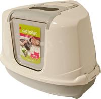 MODERNA HOEK KATTENBAK FLIP BEIGE 56X45X39 CM - thumbnail