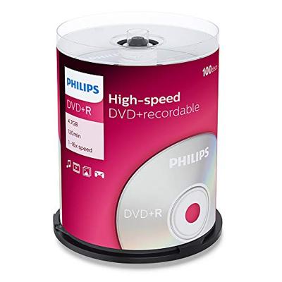 Philips DVD+R blanks (4,7 GB data/120 minuten video, 16x High Speed opname, 100 spindel)