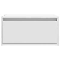 Nachtkastje met LED-verlichting wandgemonteerd wit - thumbnail