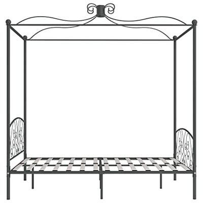 Hemelbedframe metaal grijs 180x200 cm