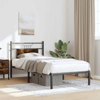 Bedframe zonder matras hout gerookt eikenkleurig 75x190 cm - thumbnail