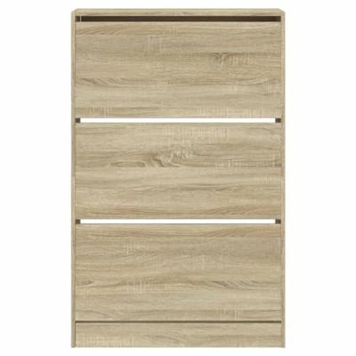 Schoenenkast 80x21x125,5 cm bewerkt hout sonoma eikenkleurig