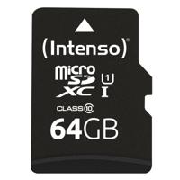 Intenso 64GB microSDXC Performance microSD-kaart 64 GB Class 10 UHS-I Waterdicht - thumbnail