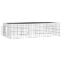 VidaXL Konijnenkooi met 2 panelen 220x110x55 cm gegalvaniseerd ijzer - thumbnail