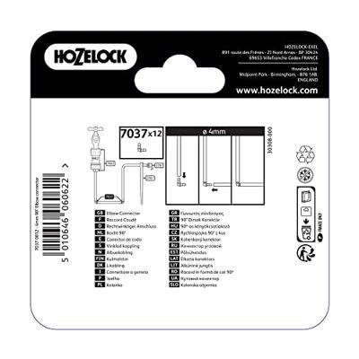 connector 90 graden haakse bocht dia. 4 mm Hozelock - Hozelock connector 90 graden haakse bocht dia. 4 mm Hozelock - Hozelock