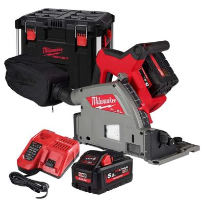 Milwaukee m18 fps55-552p fuel accu invalzaag | 18v | 2 x 5.5 ah accu + snellader | in packout toolbox 4933478778