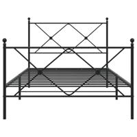 Bedframe met hoofd- en voeteneinde metaal zwart 107x203 cm - thumbnail