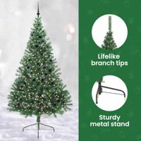 VidaXL Kunstmatig voorverlicht kerstboom met 300 led groen 240 cm pvc - thumbnail