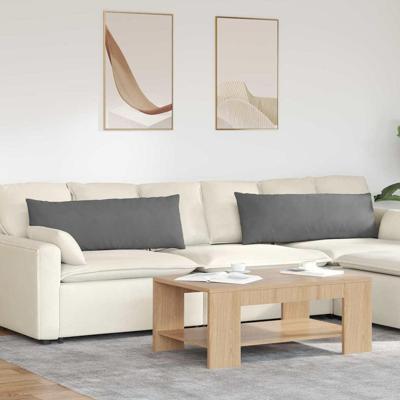 VidaXL Sofa kussens 2 stuks donkergrijs 120 x 40 cm stof