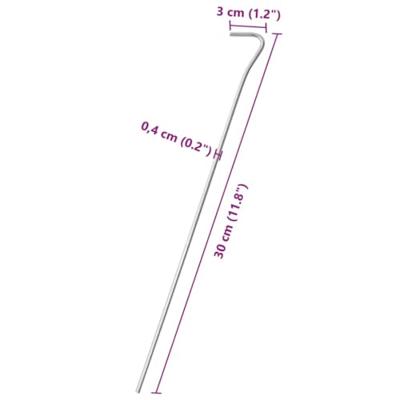 Tentharingen 25 st Ø4 mm 30 cm gegalvaniseerd staal