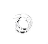 TFT Creolen Ronde Buis Zilver Gerhodineerd Glanzend 4 mm x 21 mm - thumbnail