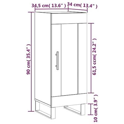 Dressoir 34,5x34x90 cm bewerkt hout bruineikenkleurig - thumbnail